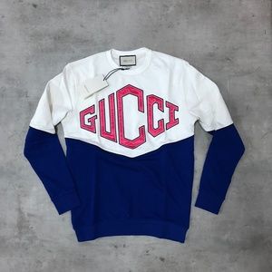 Gucci Men White&Blue Sweatshirt Casual Wear L